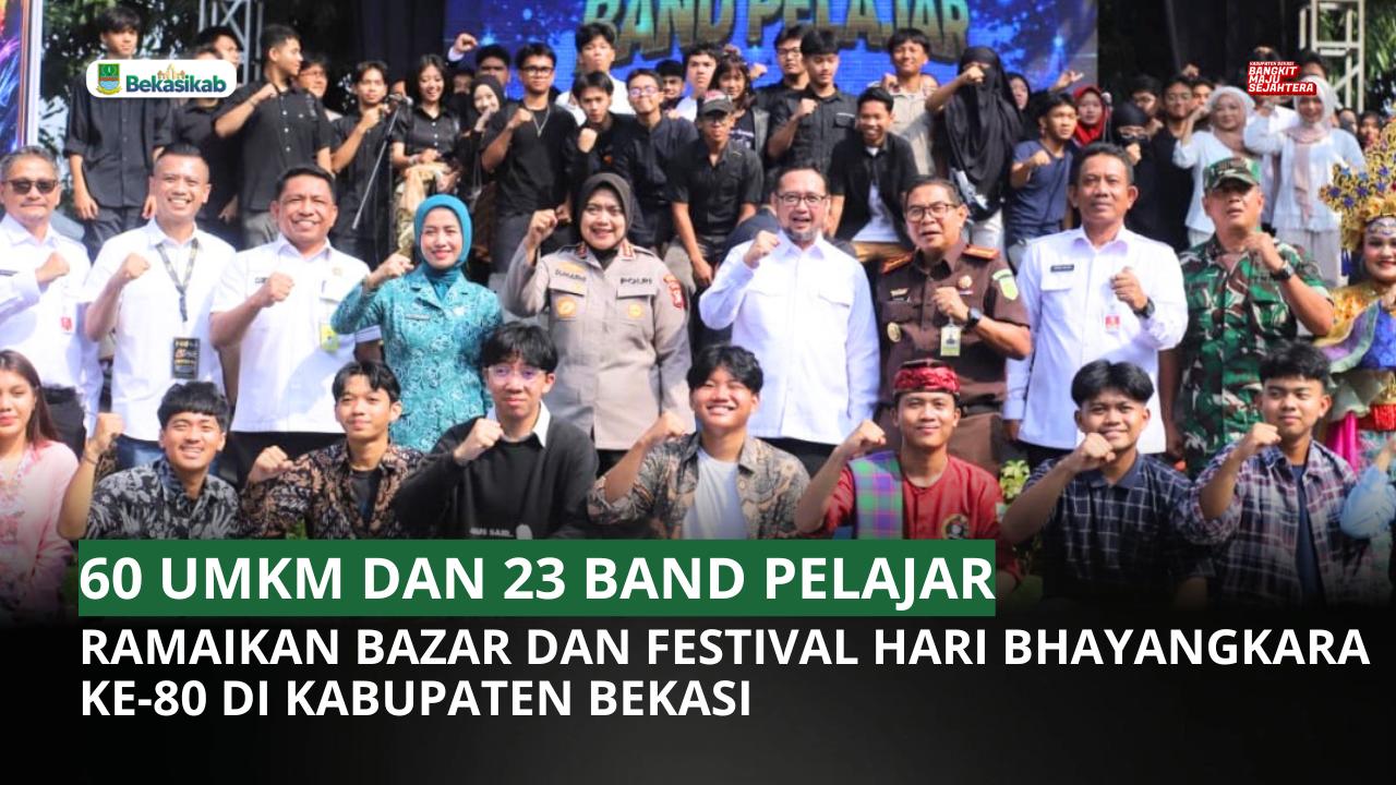 60 UMKM DAN 23 BAND PELAJAR RAMAIKAN BAZAR DAN FESTIVAL HARI BHAYANGKARA KE-80 DI KABUPATEN BEKASI